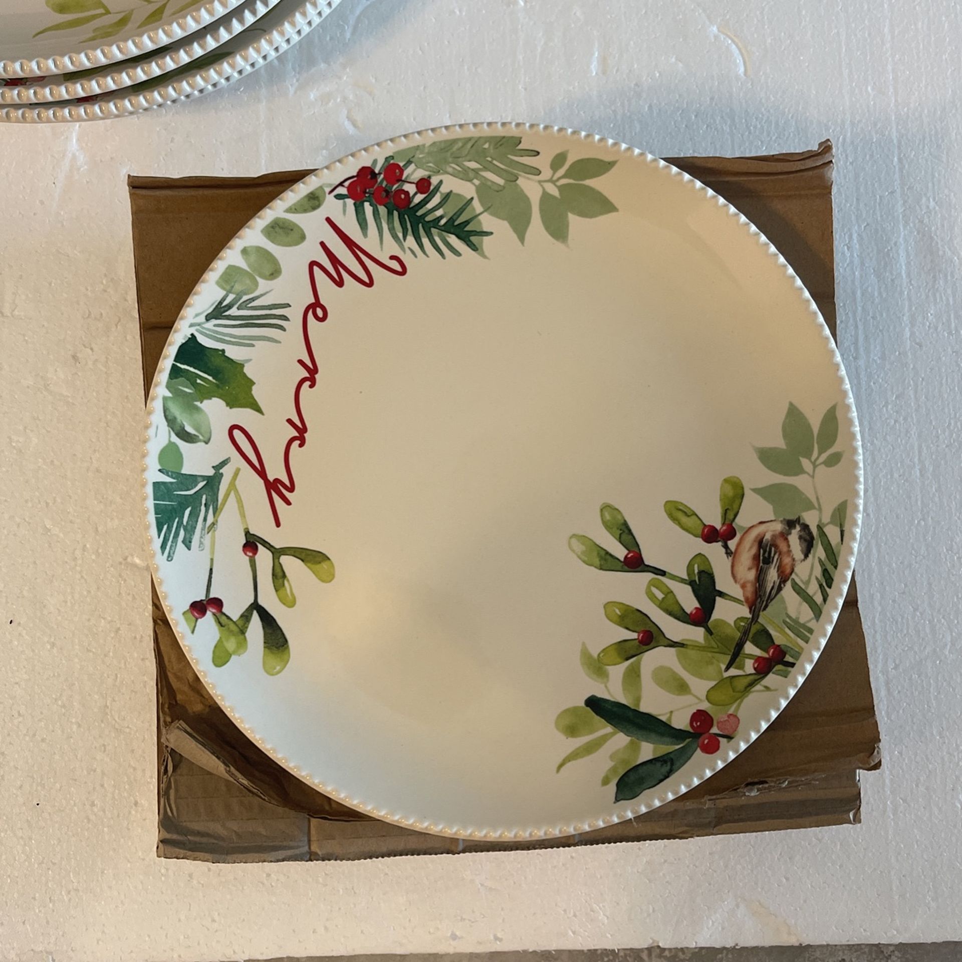 Better Homes & Gardens Winter Botanicals 12-Piece Stoneware Dinner Set