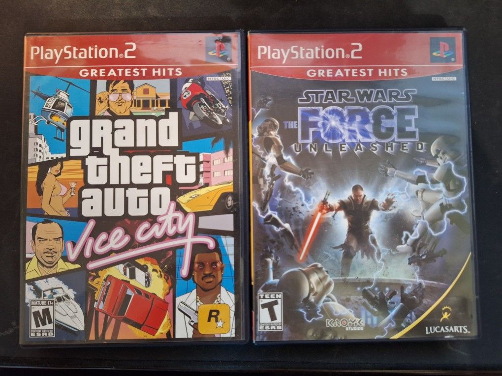 PS2 GTA Vice City & Star Wars The Force Unelasehd Lot