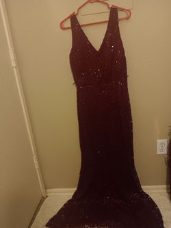 Burgundy Sequin Dress - Size XL