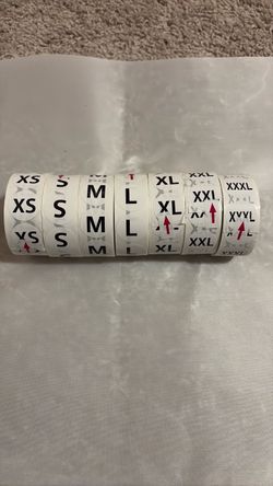 T-Shirt size stickers