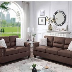 BRAND NEW 2PC SOFA AND LOVESEAT WITH ACCENT PILLOWS INCLUDED $699