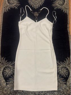 White thin strap dress