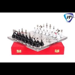 Brass Chess Set: Metal And Ceramics
