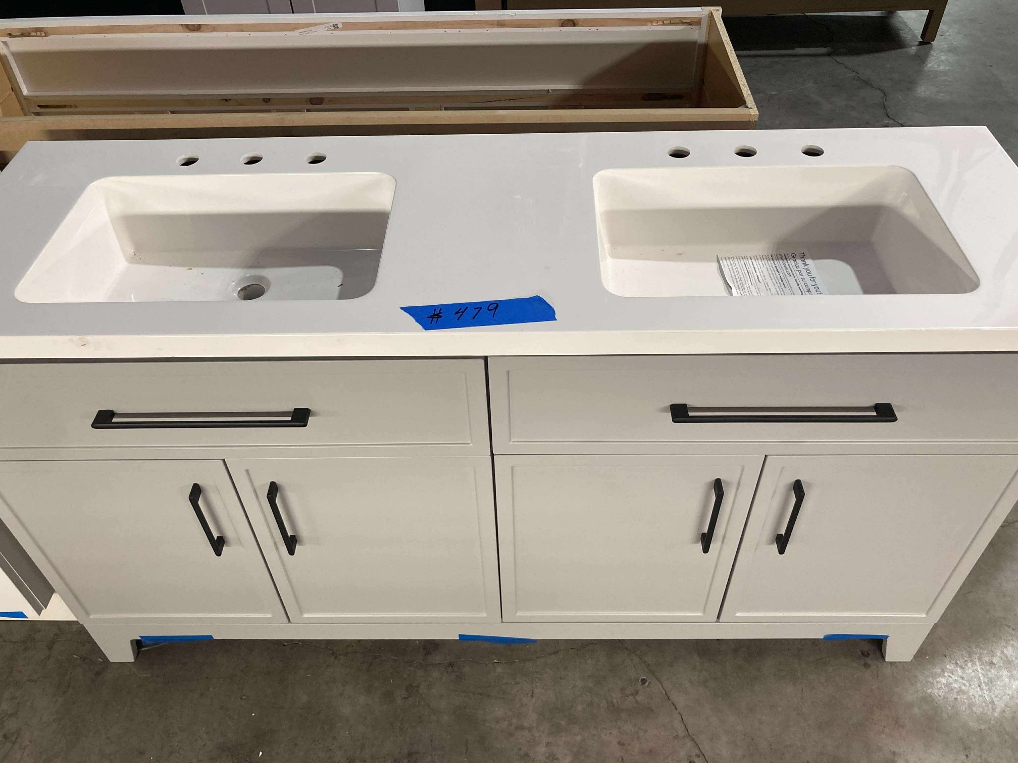 60in Double Bathroom Vanity With Top