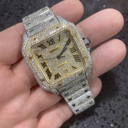 Fully Flooded Case Band Lugs Dial Diamond Cartier 40mm Box Papers Buy Sell Trade Rolex Coins Silver Scrap Watches Swiss  