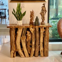 Driftwood Console Entry Table Like New 