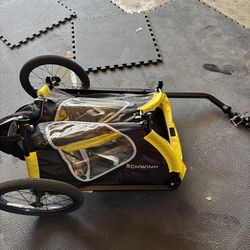 Schwinn Prescott Two Seat Bike Trailer - Yellow