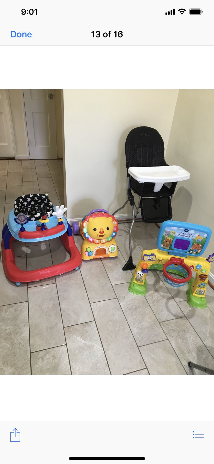 Kids car seat toys walker and high chair