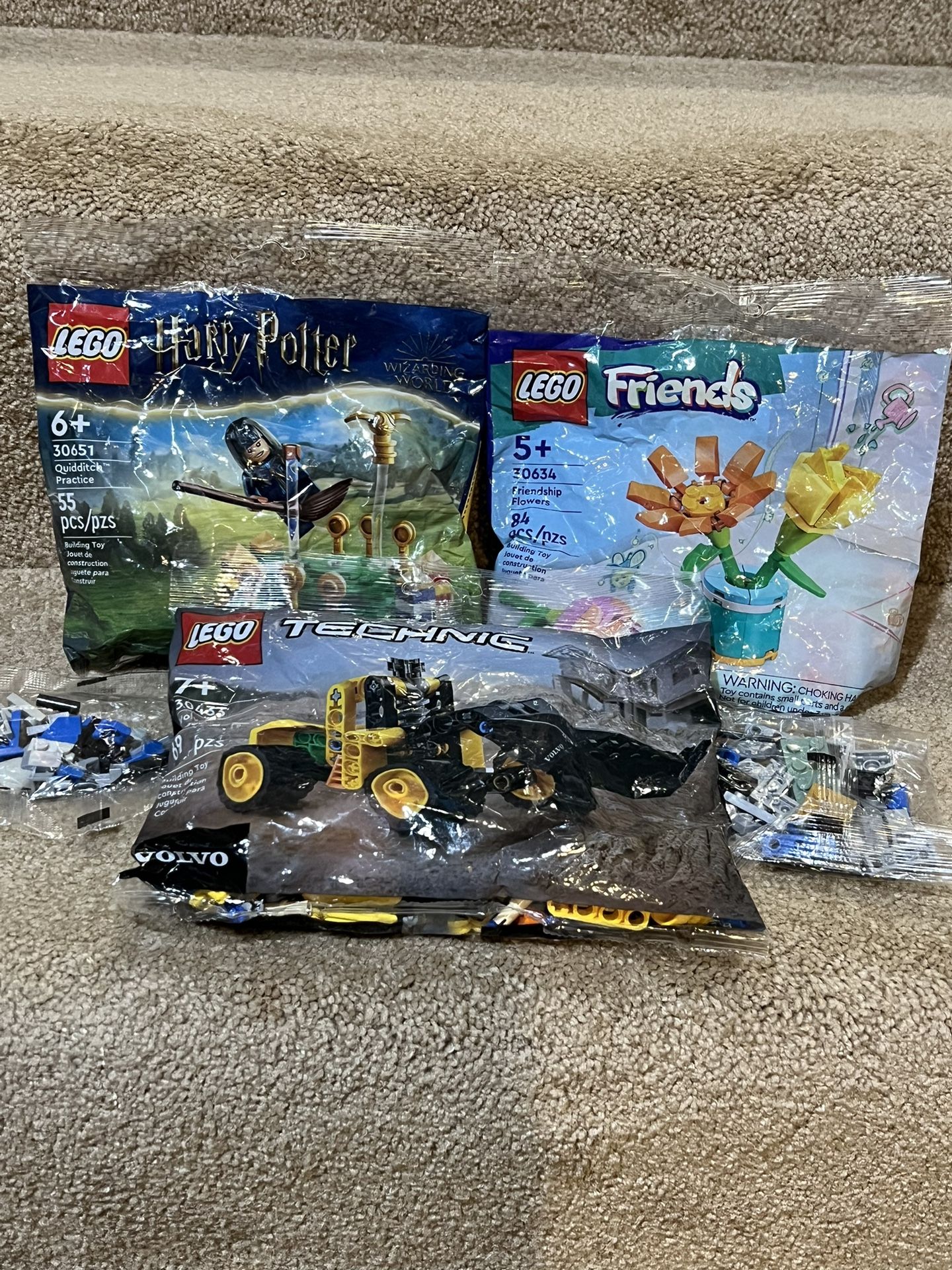 LEGO TECHNIC: Volvo Wheel Loader Friends Harry Potter lot of 3 + Sealed Bag