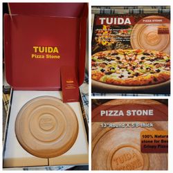 NEW- NEW- TUIDA Pizza Stone 13"round & 5/8 Thick. $15
