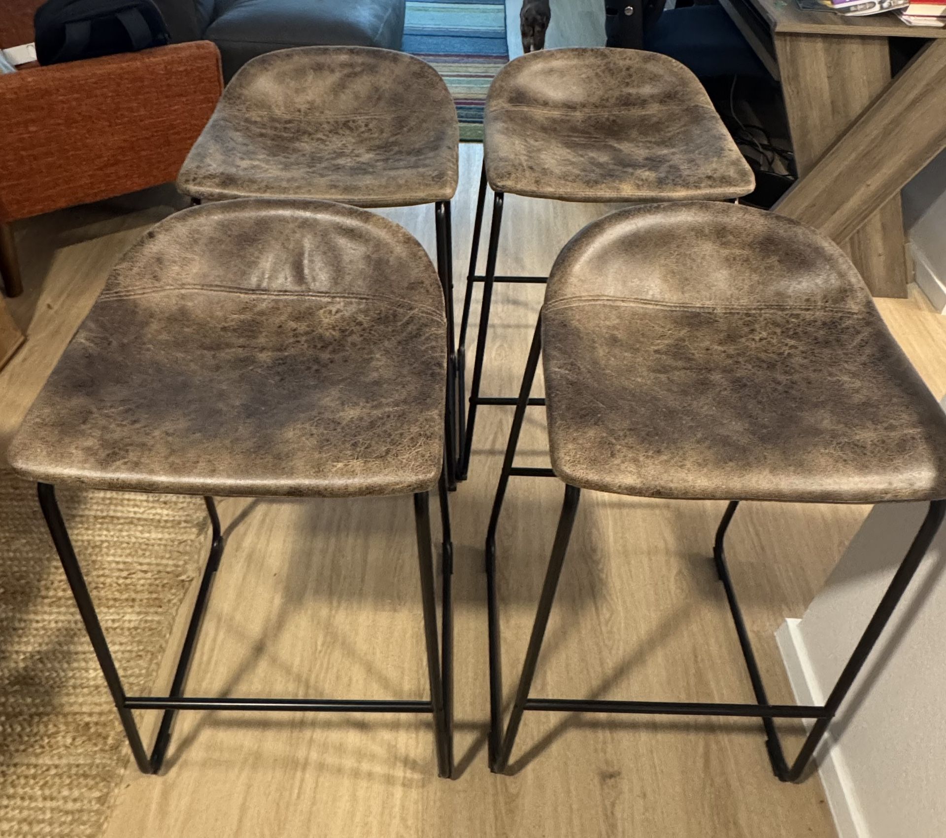 Rome 29” Upholstered Counter Stool with Metal Frame (4)