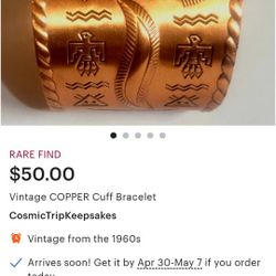 Vintage Copper Cuff Braclet 