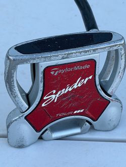 TaylorMade Spider Tour Red Putter RH Mallet Pre-Owned Super Stroke Tour 2.0 Grip. Used in good condition with visible signs of wear generally scratche