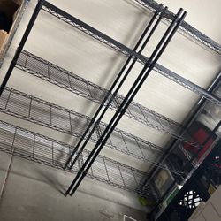 Two metal shelves, 3 feet length 6 feet high