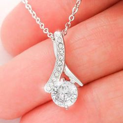 Crystal Stone Pendant Silver Cz Chain Necklace 