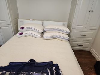 Six (06) Assorted Memory Foam/Fiber Pillows In Original Carry Cases