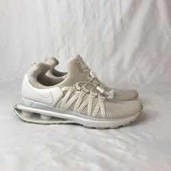 Size 8 Womens Nike Shox Gravity Running Shoes Sneakers Triple White AQ8554-100 Used 