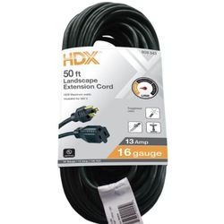 HDX 50 ft. 16/3 Light Duty Indoor/ Outdoor Landscape Extension Cord, Green
