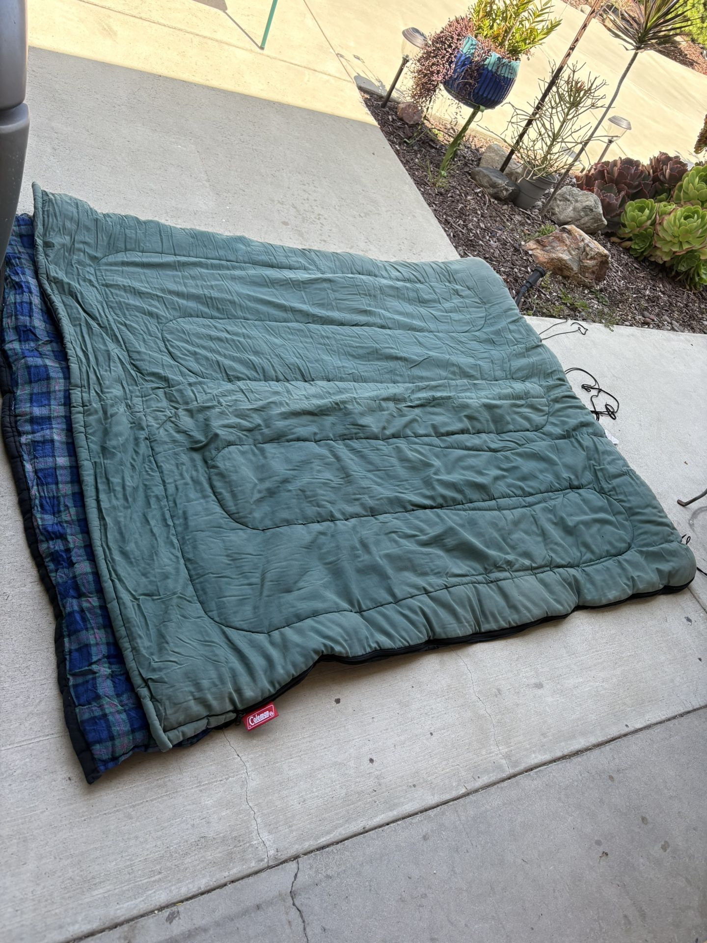Colman Sleeping Bag For 2 With Plaid Inside