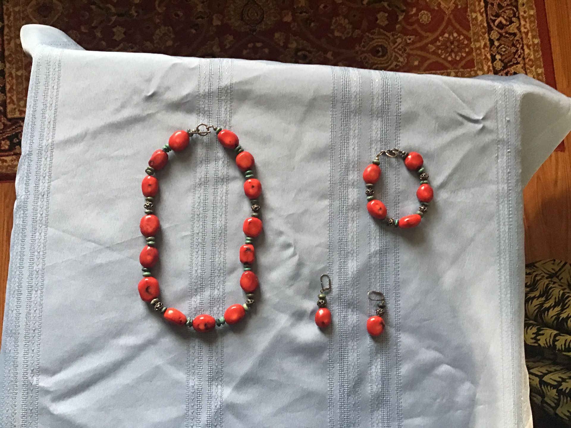 Coral and Turquoise Necklace Set
