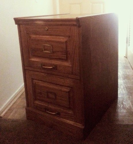 Legal Wide 2 Drawer Filing Cabinet Solid Oak