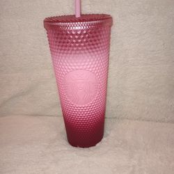 Starbucks 2022 Holiday Pink Waxberry Gradient Studded Ombré 24oz