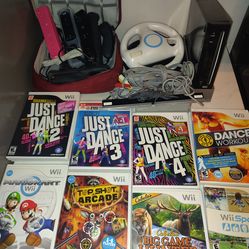 Nintendo Wii with 8 games