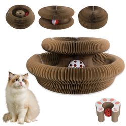 New Foldable Cat Scratcher Bed with Ball Toy