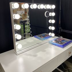 Brand New, Hollywood Vanity Mirror with LED Lights, 31.5” x 25.59” - Desk Not Included