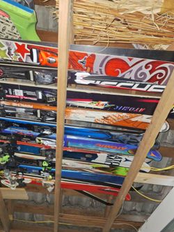 Large selection of skis . Boots helmets and poles