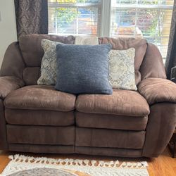 Brown Suede Recliner 