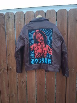 Red Leather Jacket With Horror