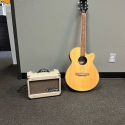 Electric Acoustic Guitar With Matching Amplifier 