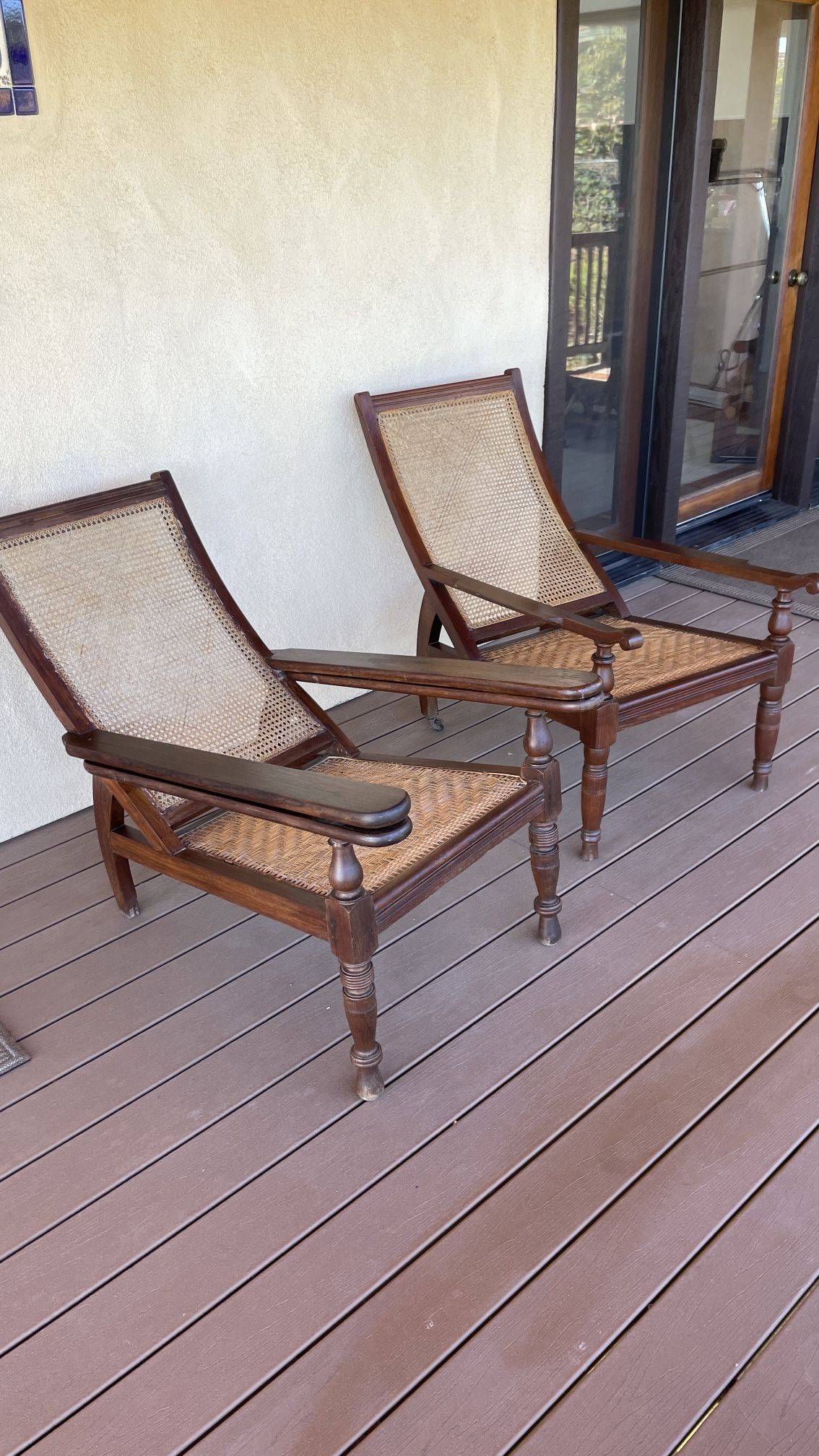 Antique Colonial Teak Wood Plantation Chairs