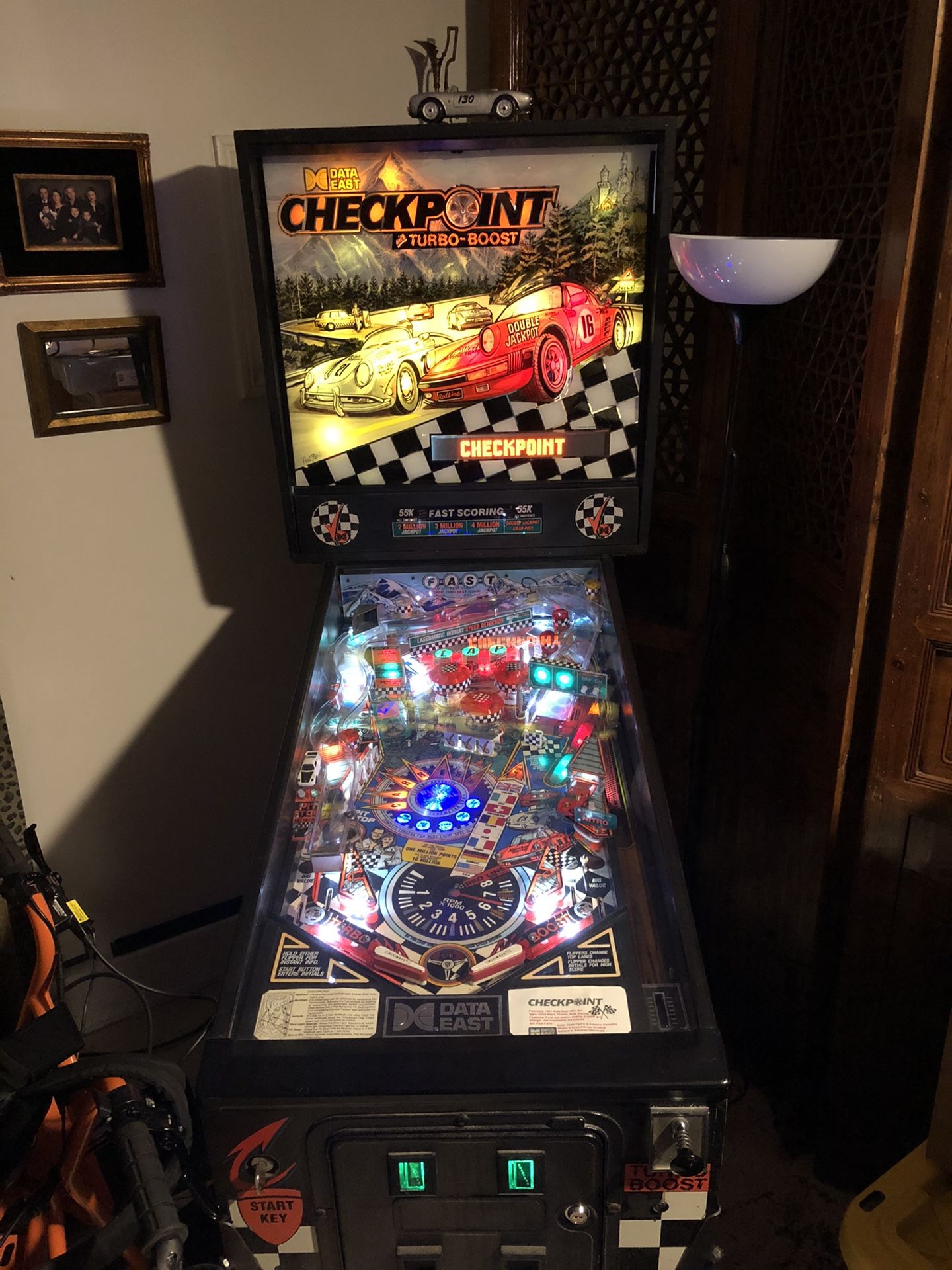 Data East Checkpoint Porsche themed pinball machine