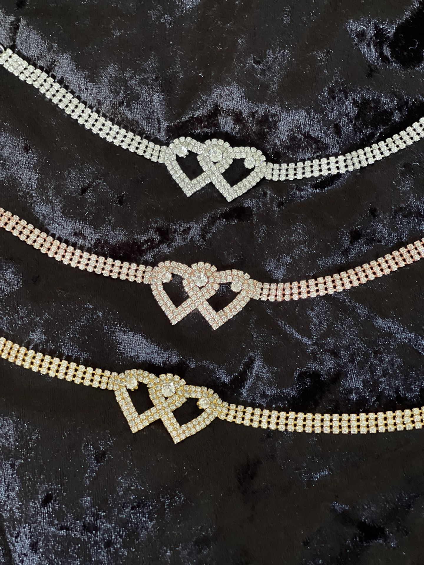 Beautiful Mothers Day Heart Diamond Anklets 