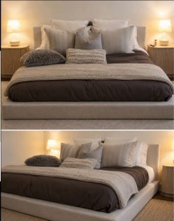 King SoftFrame Ultra Upholstered Bed Set - Dune Fabric