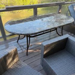 6ft REAL Stone Patio Table - $125 - Westlake
