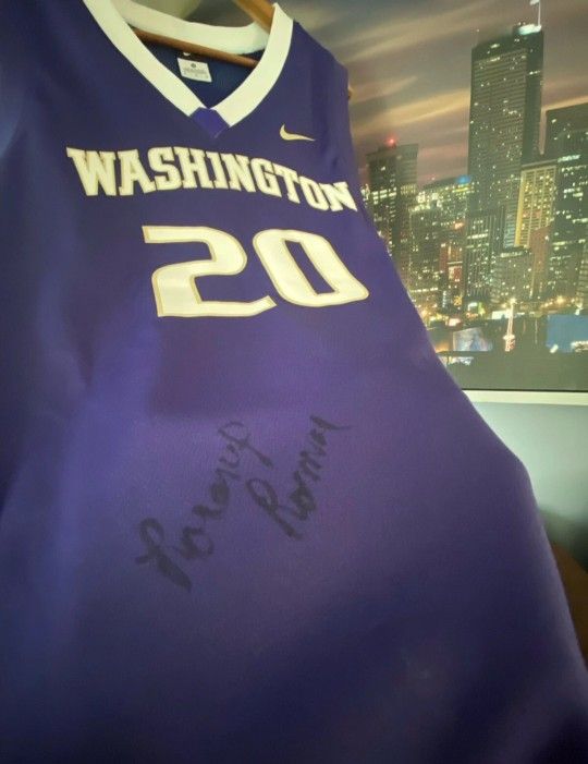 Lorenzo Romar Autographed Authentic Nike Washington Huskies Jersey Mens Large