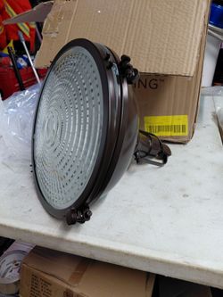 Progress lighting 12" fresnel lens pendant light fixture in oil rubbed bronze