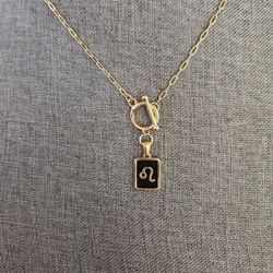 Gold Zodiac "Leo" Toggle Necklace