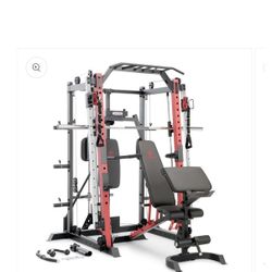 Marcy smith machine with accessories and plates