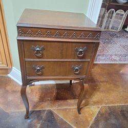 1930s-1940s Antique Sewing Box Cabinet/Table