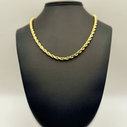 10k yellow gold rope 20” chain necklace 8mm 11.1 grams