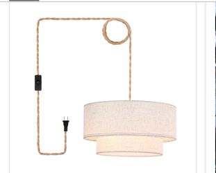 Plug-In Pendant Light with Rope Cord