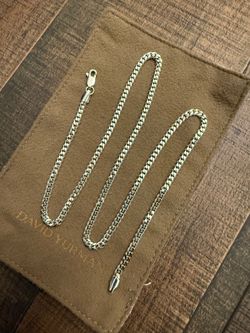 925 Sterling Silver Diamond Cut Cuban Link Chain  W/ Rhodium Coated Finish