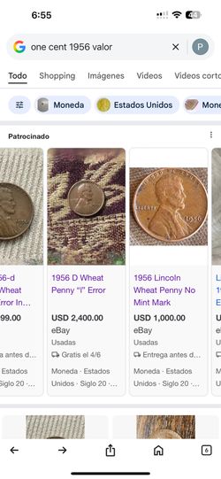 Rare 1956 Error Colección 