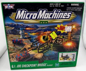 Vintage 1999 Micro Machines GI Joe Checkpoint Bridge Playset NIB Sealed Galoob