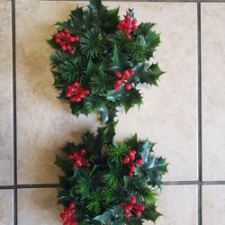 Plastic Holly Wreath Candle Rings Set Of 2