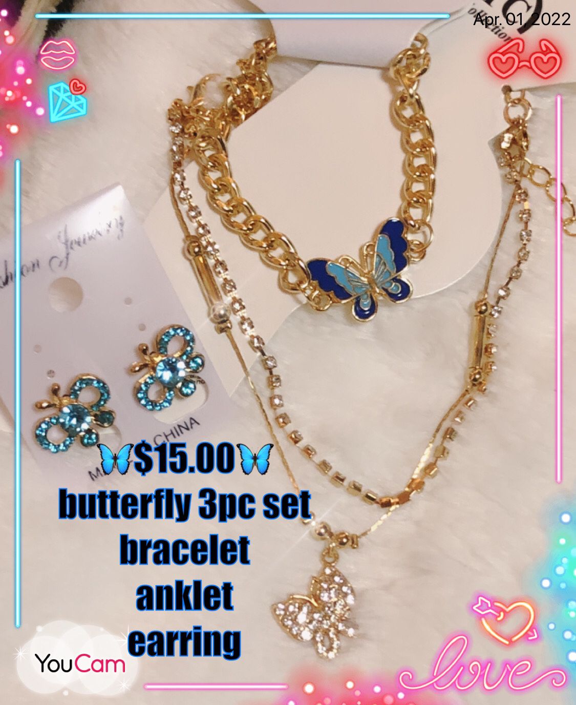 Blue Butterfly 🦋 Bracelet Set 